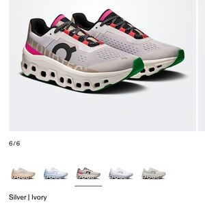 On Running Cloudmonster - Women's Silver and Pink Sneakers